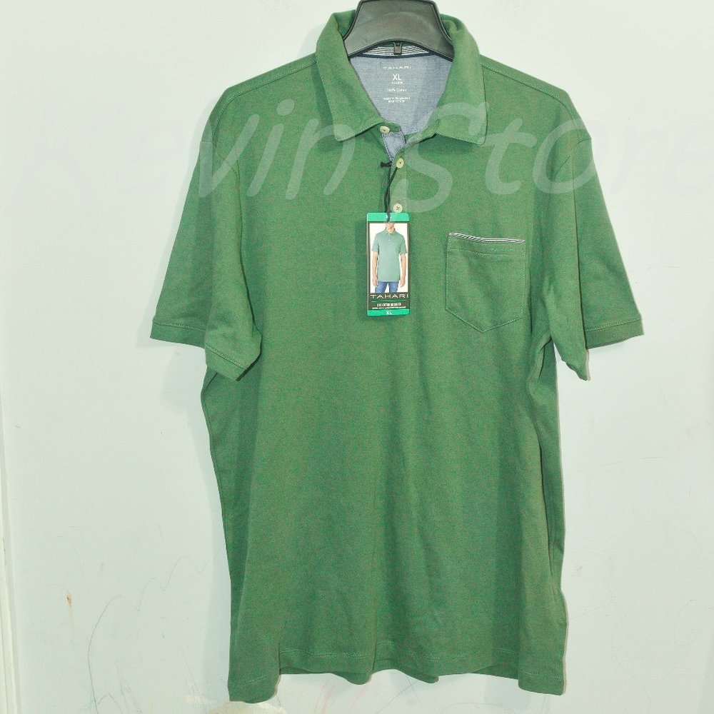 size Xl GREEN NWT Tahari Men's‎ Interlock Polo